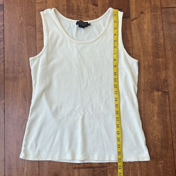 Pendleton Tank Top Sleeveless 100% Cotton Striped white cream Size S - Picture 5 of 8